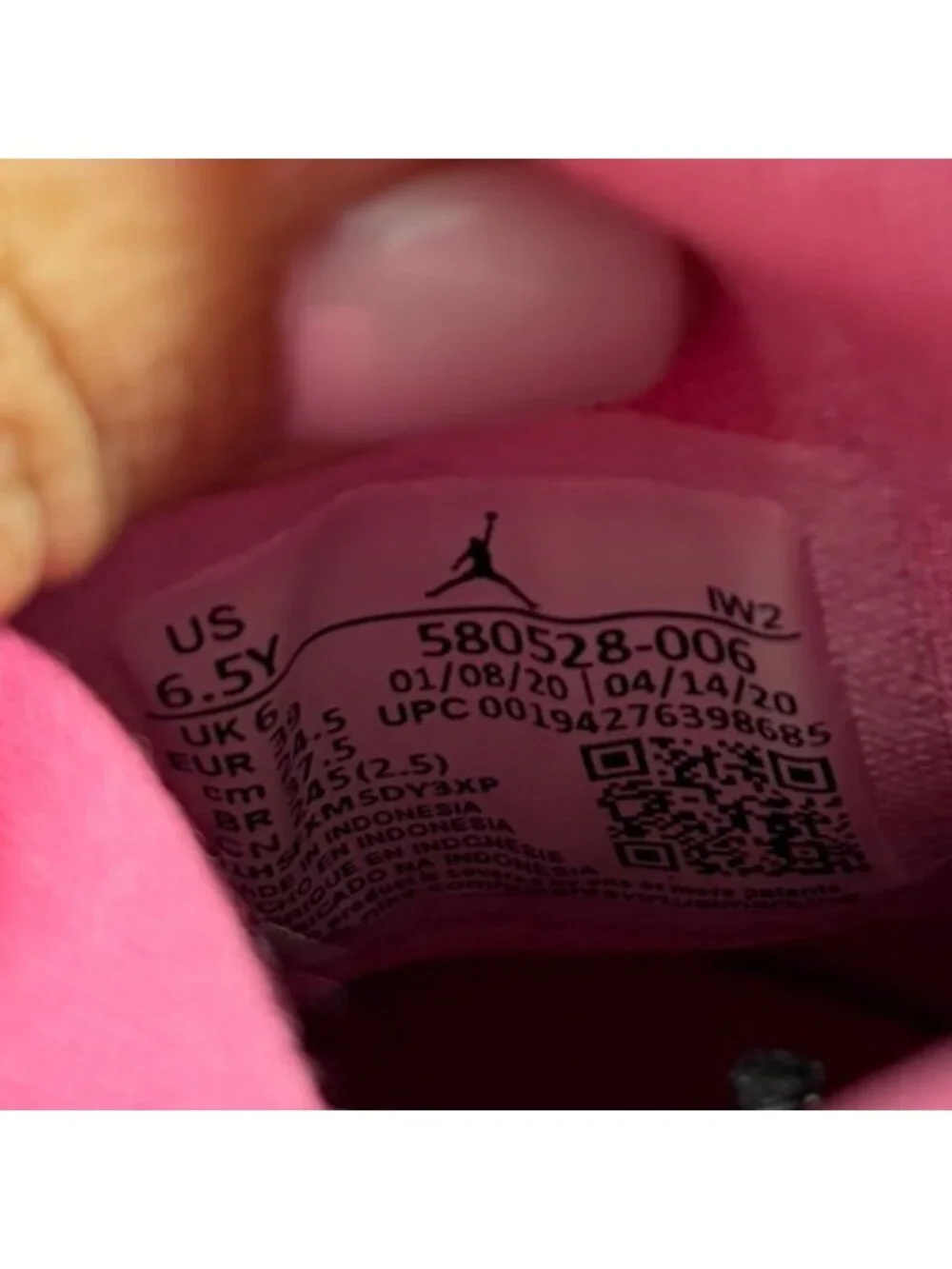 Nike Air Jordan 8 Retro Pinksicle Black Girls Size 6.5Y Basketball Shoes Sneaker